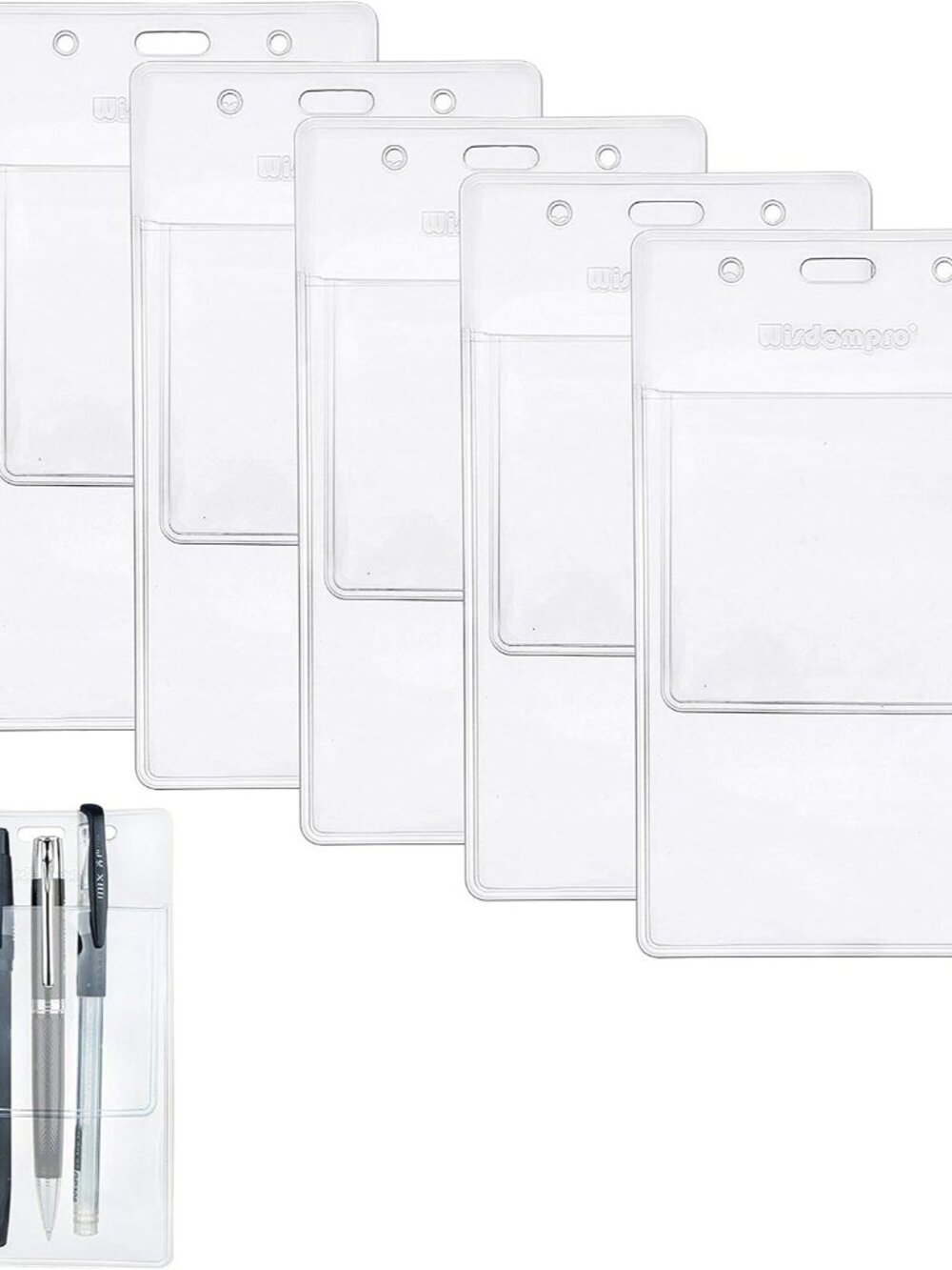 5 Pack Pocket Protector for Shirts/Lab Coats/Pants, Clear